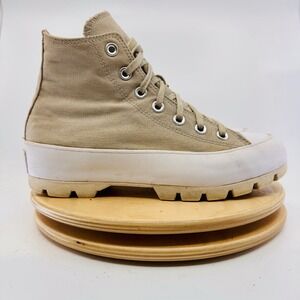 Converse Chuck Taylor All Star Lugged Women's 7 Beige Platform Shoes Hi High Top